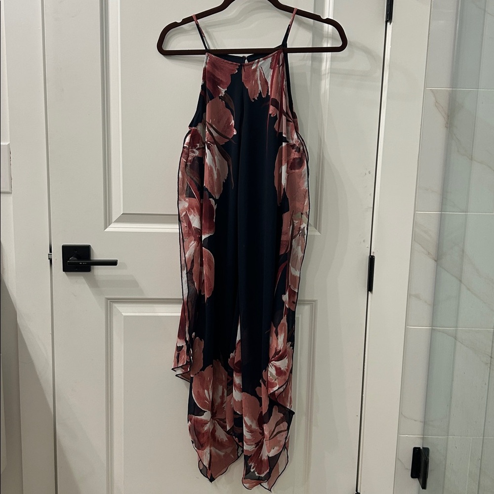 Floral Halter Asymmetrical Dress